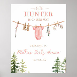 Poster Placa de Boas-Vindas para Chá de Bebê Little Hunte