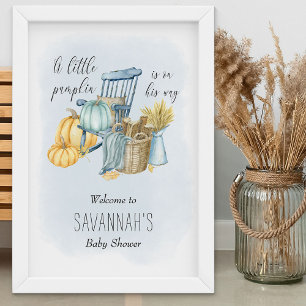 Poster Placa de Boas-Vindas para Chá de Bebê Little Pumpk