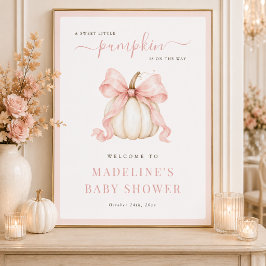 Poster Placa de Boas-Vindas para Chá de Bebê Little Pumpk