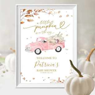 Poster Placa de Boas-Vindas para Chá de Bebê Menina Outon