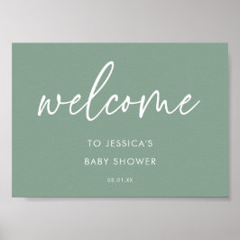 Poster Placa de Boas-Vindas para Chá de Bebê Moderno Boho