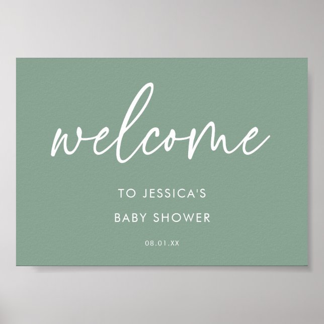 Poster Placa de Boas-Vindas para Chá de Bebê Moderno Boho (Frente)