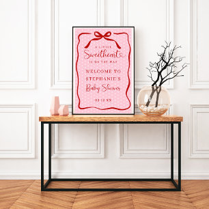 Poster Placa de Boas-Vindas para Chá de Bebê Pequeno Quer