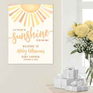 Poster Placa de Boas-Vindas para Chá de Bebê Pequeno Raio
