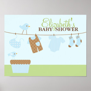 Poster Placa de Boas-Vindas para Chá de Bebê Roupa de Beb