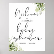 Placa de Boas-Vindas para Chá de Bebê Verde Neutro