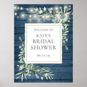 Poster Placa de Boas-Vindas para Chá de Noiva com Luzes R