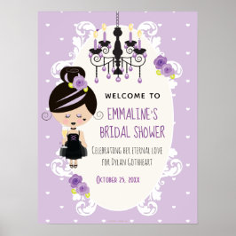 Poster Placa de Boas-Vindas para Chá de Noiva Gótico