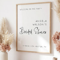 Placa de Boas-Vindas para Chá de Noiva Minimalista