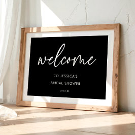 Poster Placa de Boas-Vindas para Chá de Noiva Minimalista
