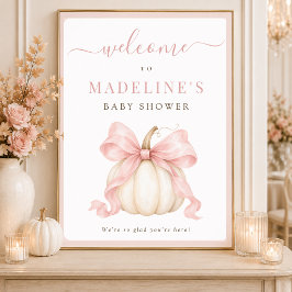 Poster Placa de Boas-Vindas para Chás de Bebê com Abóbora