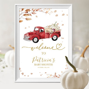 Poster Placa de Boas-Vindas para Chás de Bebê com Caminhã