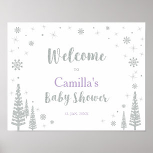Poster Placa de Boas-Vindas para Chás de Bebê de Inverno,