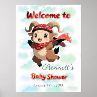 Poster Placa de Boas-Vindas para Chás de Bebê de Inverno