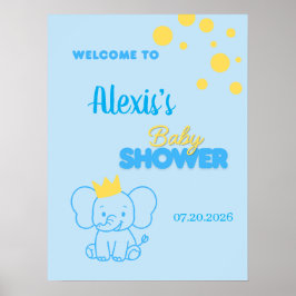 Poster Placa de Boas-Vindas para Chás de Bebê do Pequeno 