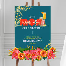 Placa de Boas-Vindas para Chás de Bebê Mom-osa