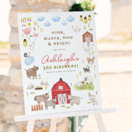 Poster Placa de Boas-Vindas para Festa de Aniversário de