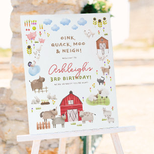 Poster Placa de Boas-Vindas para Festa de Aniversário de
