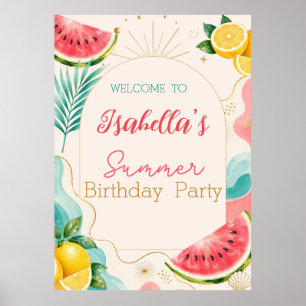 Poster Placa de Boas-Vindas para Festa de Aniversário de