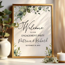 Poster Placa de Boas-Vindas para Festa de Compromisso de 