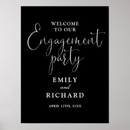 Poster Placa de Boas-Vindas para Festa de Compromisso Pre