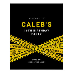 Póster Placa de boas-vindas para festa de mistério de ass