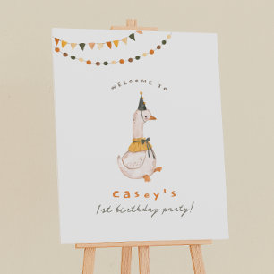 Poster Placa de Boas-Vindas para Festa de Um Ano do One S