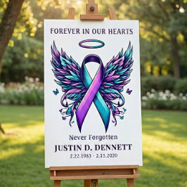 Poster Placa de Boas-Vindas para Funeral em Memória da Pr