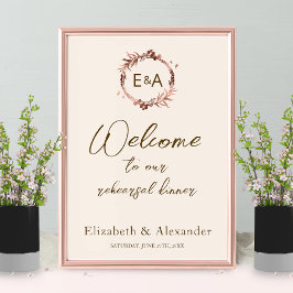 Poster Placa de boas-vindas para jantar de ensaio com mon