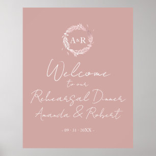 Poster Placa de Boas-Vindas para Jantar de Ensaio com Mon