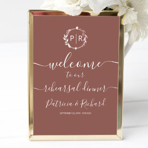 Poster Placa de Boas-Vindas para Jantar de Ensaio de Casa