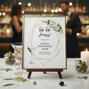 Poster Placa de Boas-Vindas para Noite de Martini Diverti