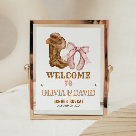Poster Placa de Boas-Vindas para Revelação de Gênero Bota