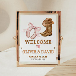 Poster Placa de Boas-Vindas para Revelação de Gênero West