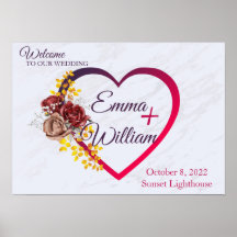 Placa de Boas-Vindas Personalizada de Casamento