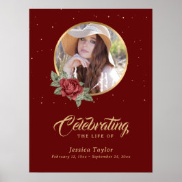 Poster Placa de boas-vindas personalizada vermelha com fo