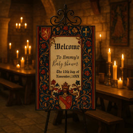 Poster Placa de Boas-Vindas Personalizável Estilo Medieva
