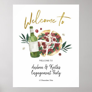 Poster Placa de Boas-Vindas Pizza e Cerveja O Par Perfeit