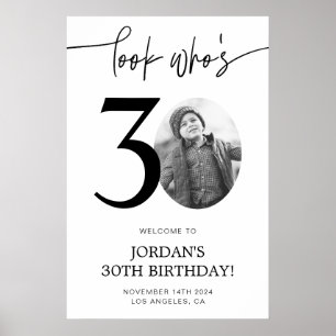 Poster Placa de Boas-Vindas Quem Está Com 30 Anos