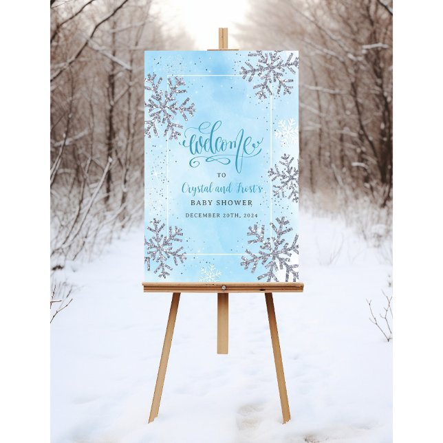 Poster Placa de Boas-Vindas Snowflake Winter Wonderland A (Criador carregado)