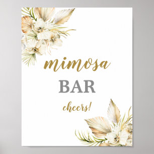 Poster placa de Boho Desert palmeiras secas Mimosa Bar