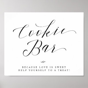 Poster Placa de Bolo de Casamento ou Chá de Noiva Cookie 