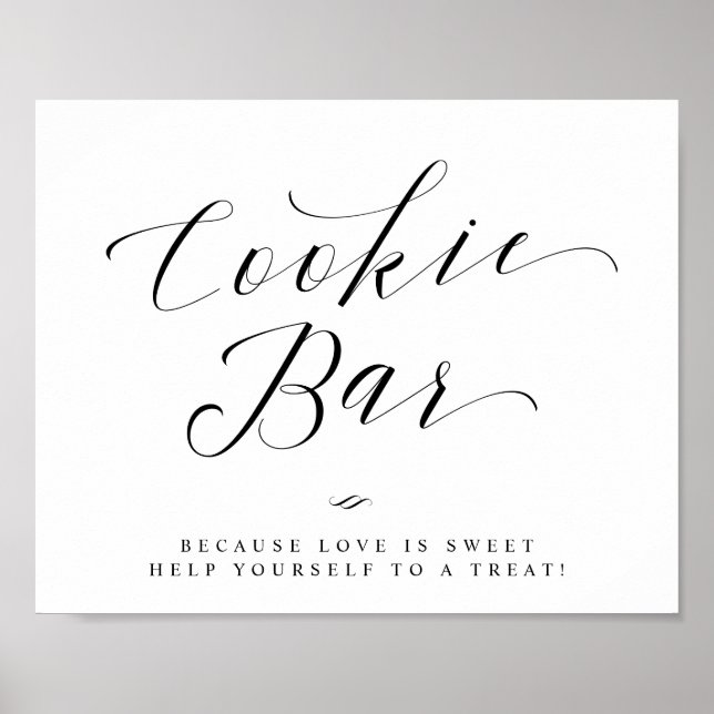 Poster Placa de Bolo de Casamento ou Chá de Noiva Cookie  (Frente)