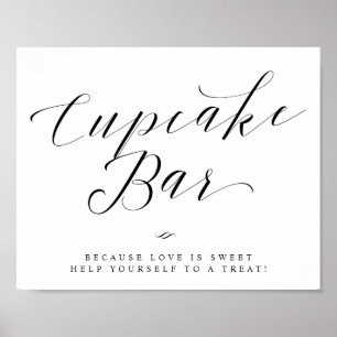 Poster Placa de Bolo de Casamento ou Chá de Noiva Elegant