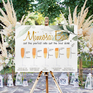 Poster Placa de Brunch Nupcial Bar de Mimosa Eucalipto