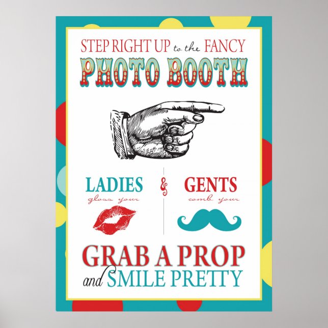 Póster Placa de Cabine de Foto Carnaval Circo Aniversário (Frente)