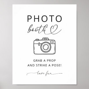 Poster Placa de Cabine de Foto Minimalista Chá de Bebê