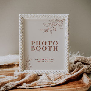 Poster Placa de Cabine de Fotos de Casamento