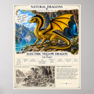 Poster Placa de Campo Amarelo Elétrico