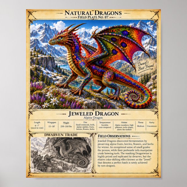 Poster Placa de Campo do Dragão Joalheiro (Frente)